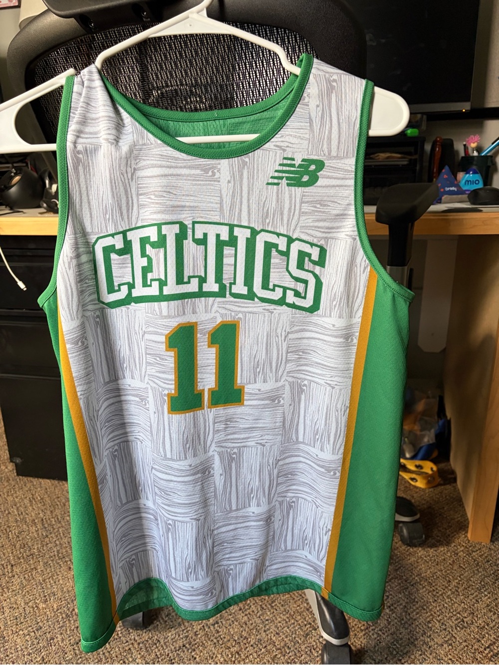 New Balance Reversible Celtics Green/White/Gold #11 Basketball Jersey